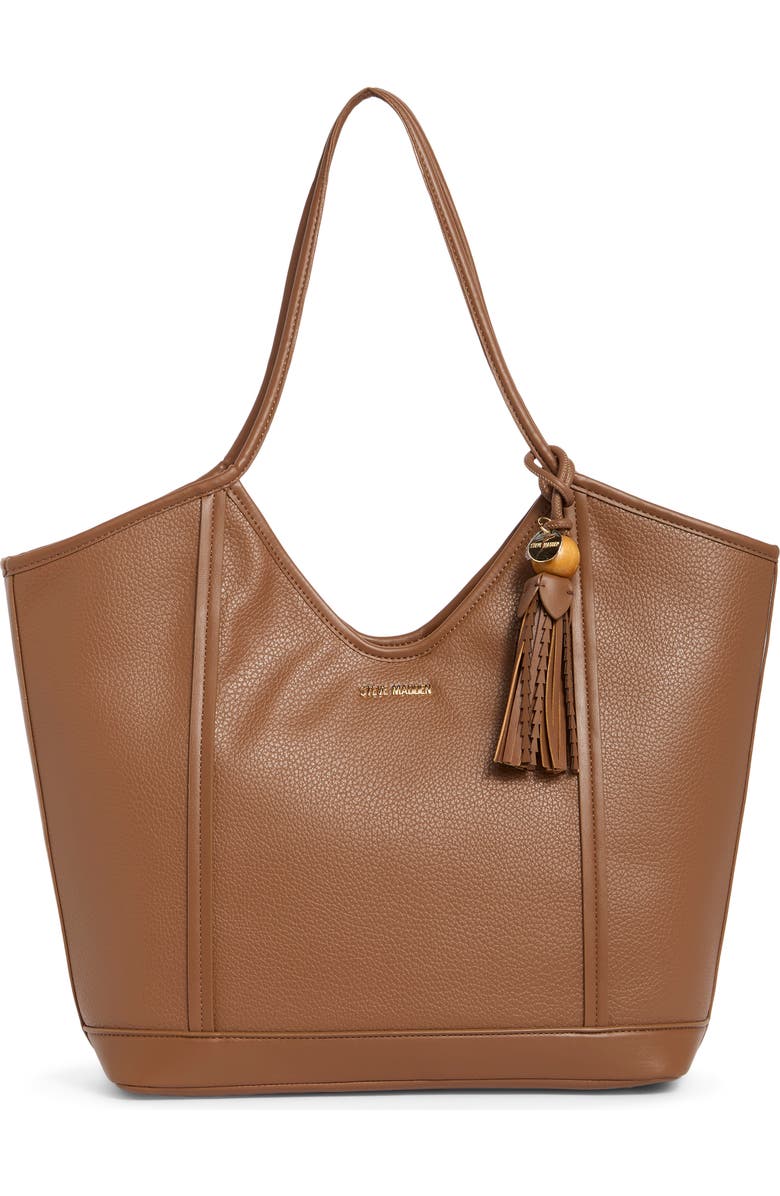 Steve Madden Belliot Tote, Main, color, Nutshell Pebble