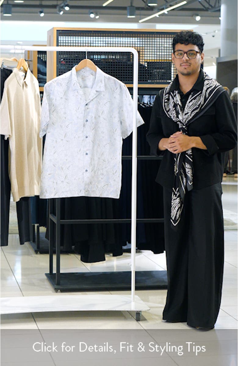 Jackson Shaped Fit Floral Linen Camp Shirt, sales video thumbnail