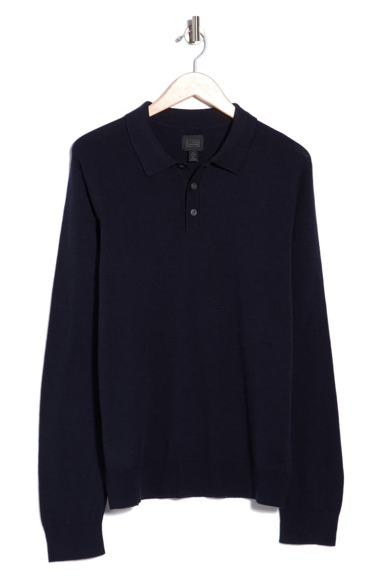 Long Sleeve Polo Sweater, Alternate, color, NAVY NIGHT