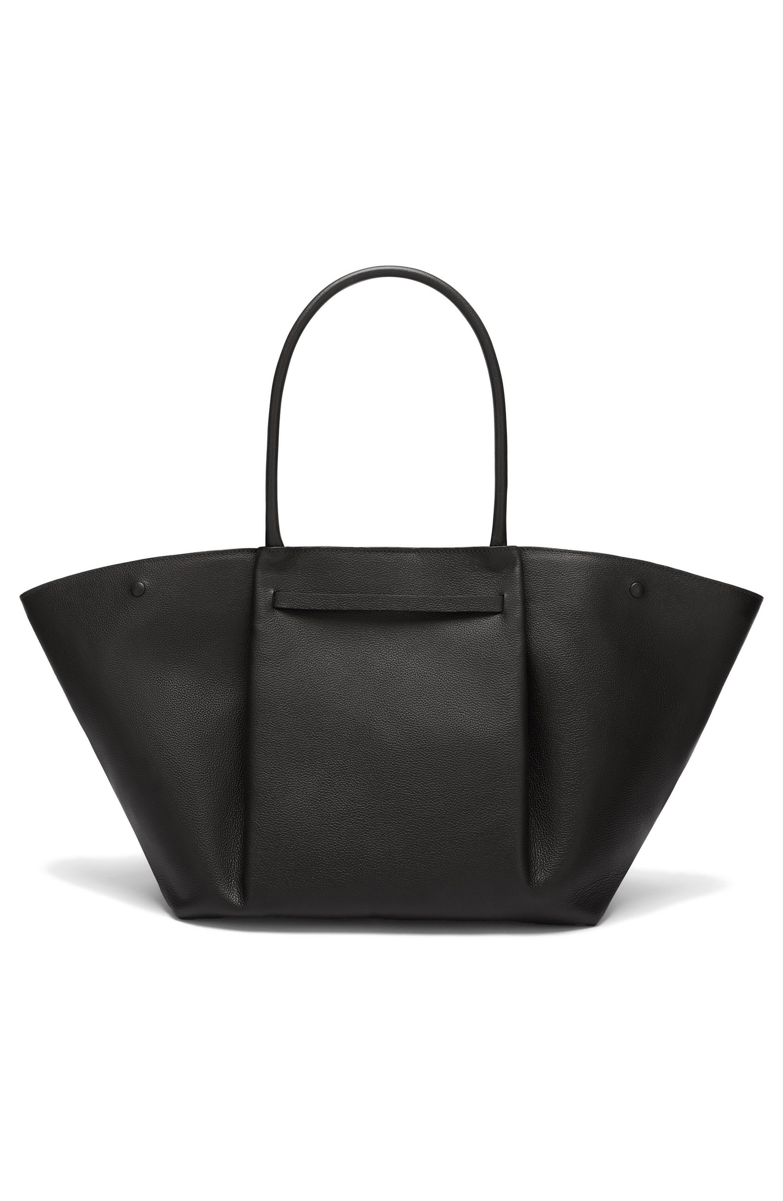 DeMellier New York Leather East/West Tote, Alternate, color, Black