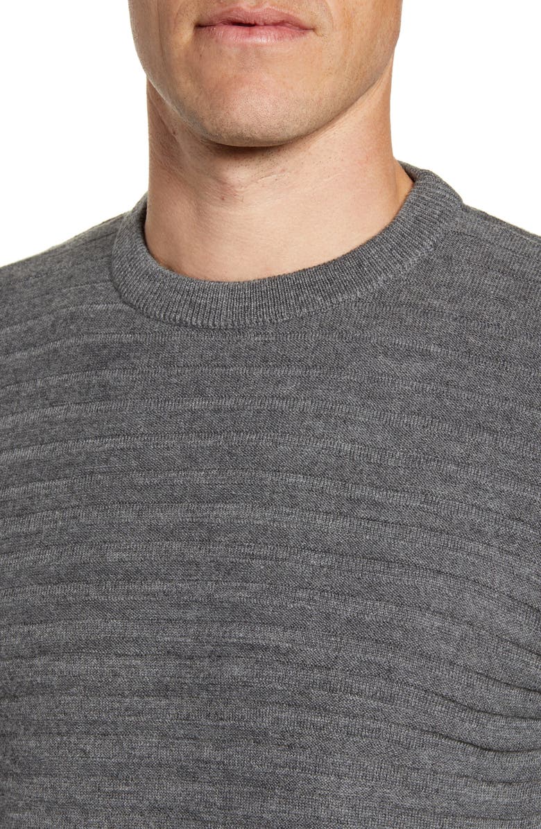Bugatchi Stripe Knit Crewneck Sweater, Alternate, color, 