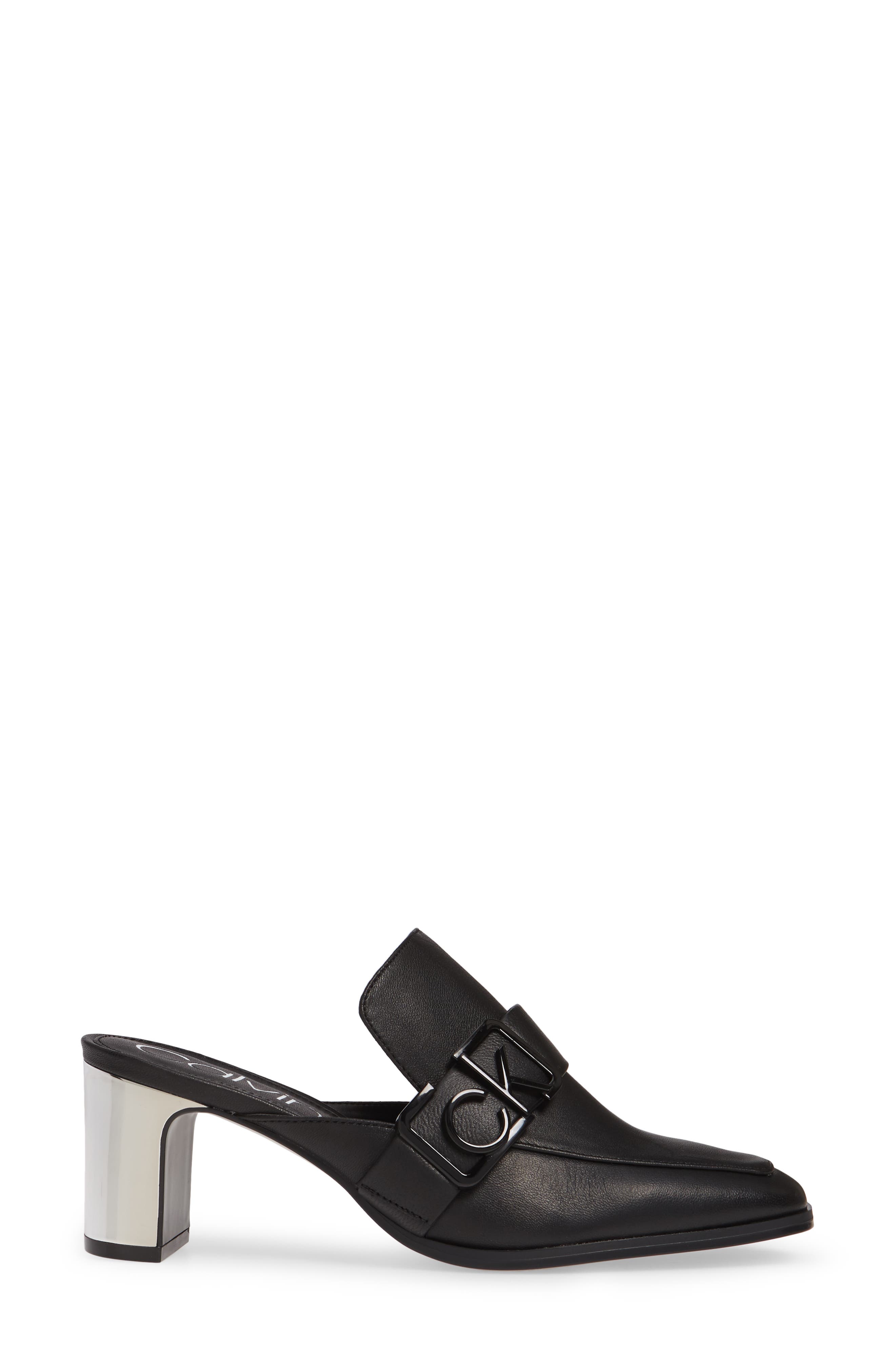 Calvin Klein Dacy Logo Buckle Loafer Mule, Alternate, color, 