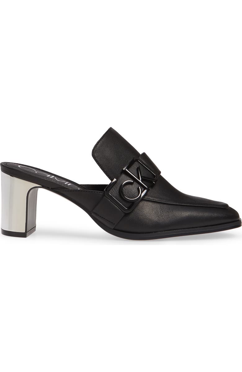 Calvin Klein Dacy Logo Buckle Loafer Mule, Alternate, color,