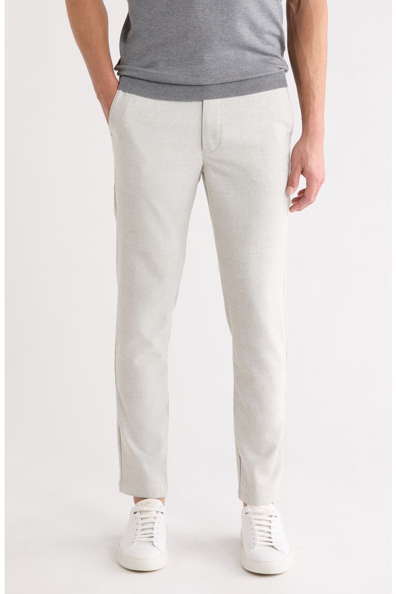 Herringbone Textured Pants, Main, color, LIGHT GREY