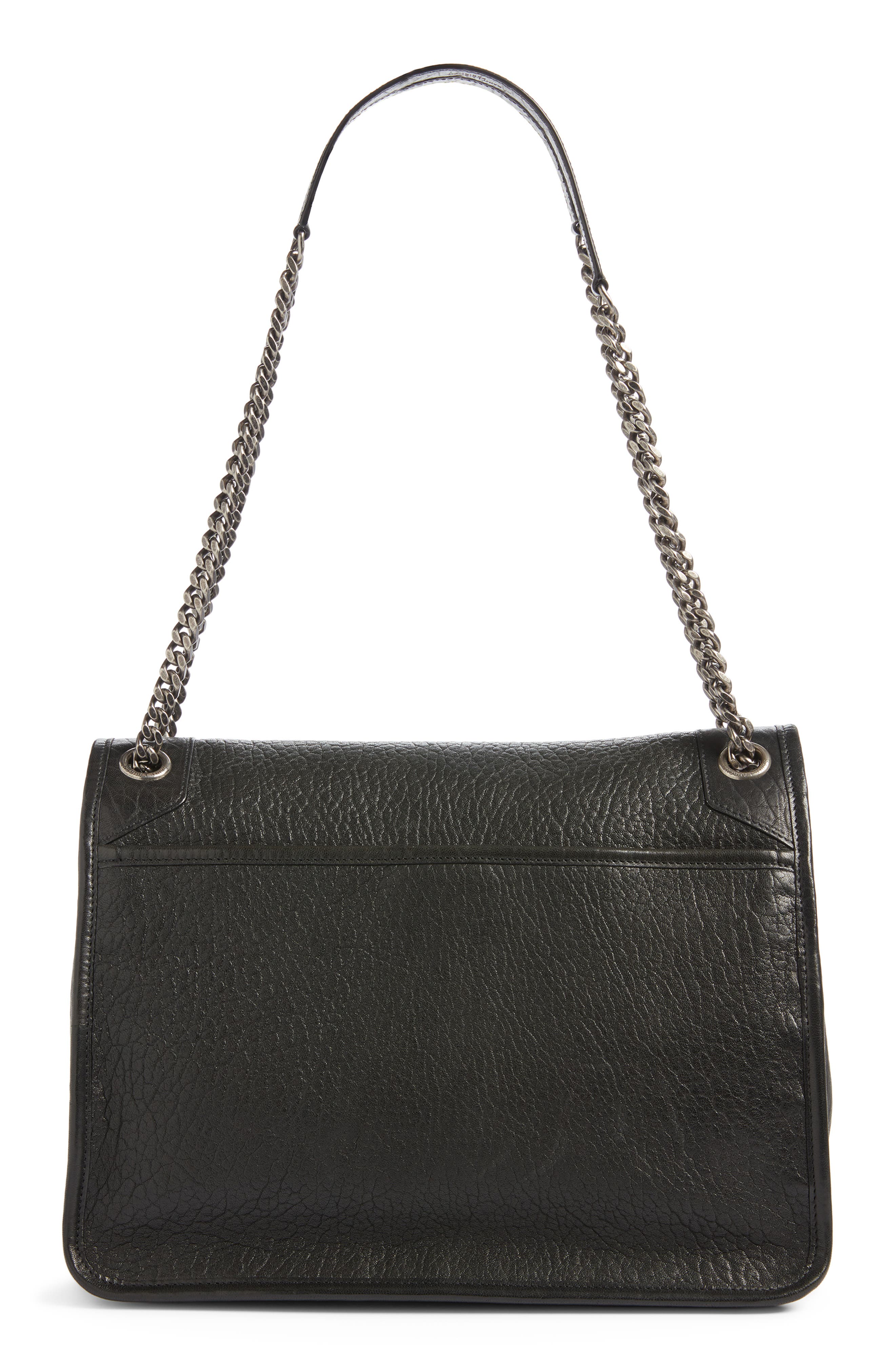 Saint Laurent Large Niki Leather Shoulder Bag, Alternate, color, Noir