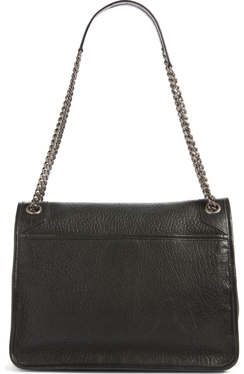 Saint Laurent Large Niki Leather Shoulder Bag, Alternate, color, Noir