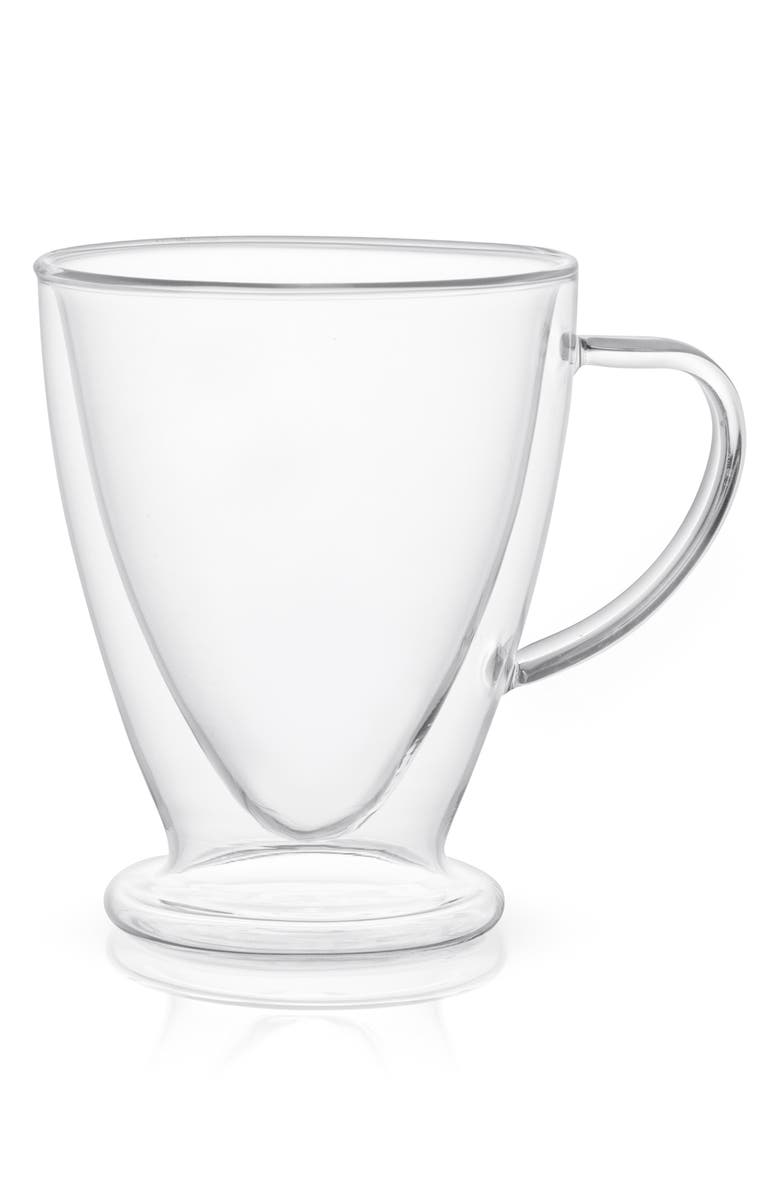 JoyJolt Declan Irish Double Wall Coffee Glass - Set of 2, Main, color, Clear