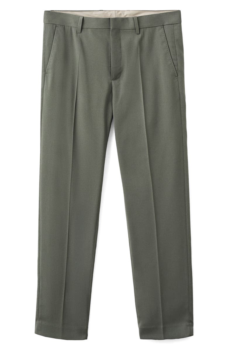 MANGO Regular Fit Pleated Pants, Alternate, color, Dark Green