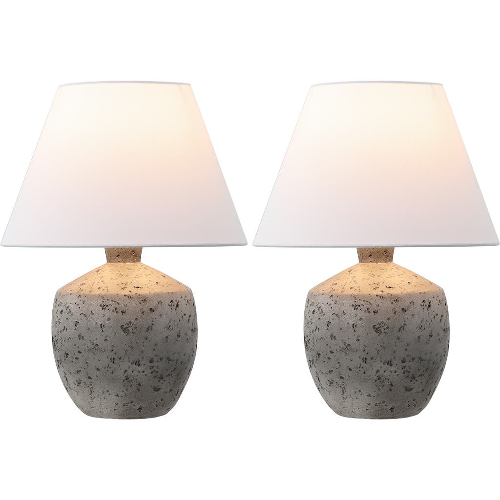Jonathan Y Myron 18" Minimalist Scandinavian Concrete Effect Resin/iron Led Table Lamp In Antique Gray