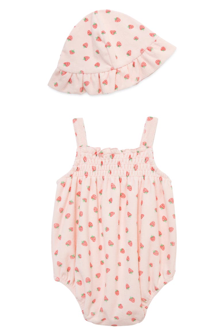 Berries Bubble Bodysuit & Hat Set, Alternate, color, PINK