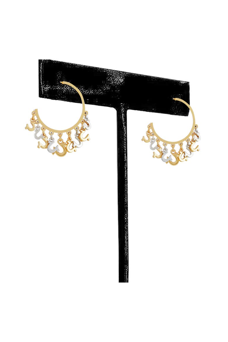 Horseshoe Drop Hoop Earrings, Alternate, color, GOLD TONE