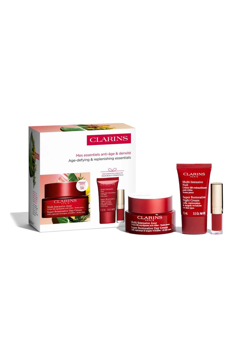 Clarins Super Restorative Anti Aging Skin Care Starter Set $185 Value, Main, color, 