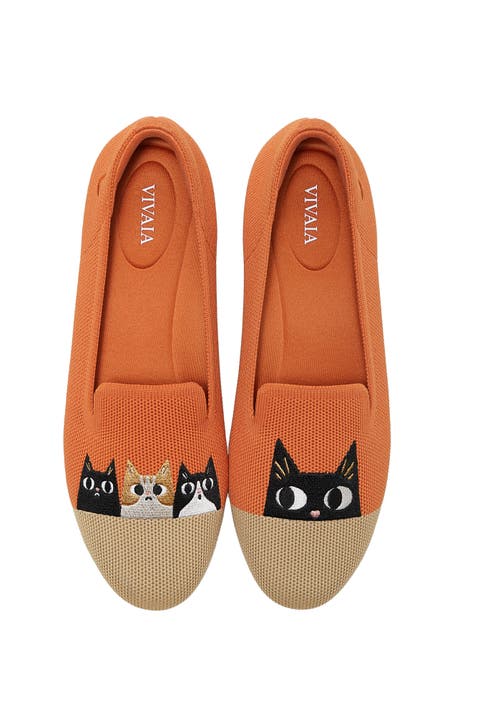 Audrey Round-Toe Embroidered Loafers