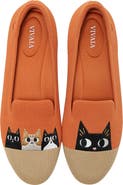 VIVAIA Audrey Round-Toe Embroidered Loafers