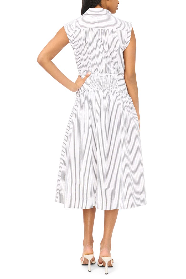 Sleeveless Cotton Poplin Fit & Flare Shirtdress, Alternate, color, IRON GATE
