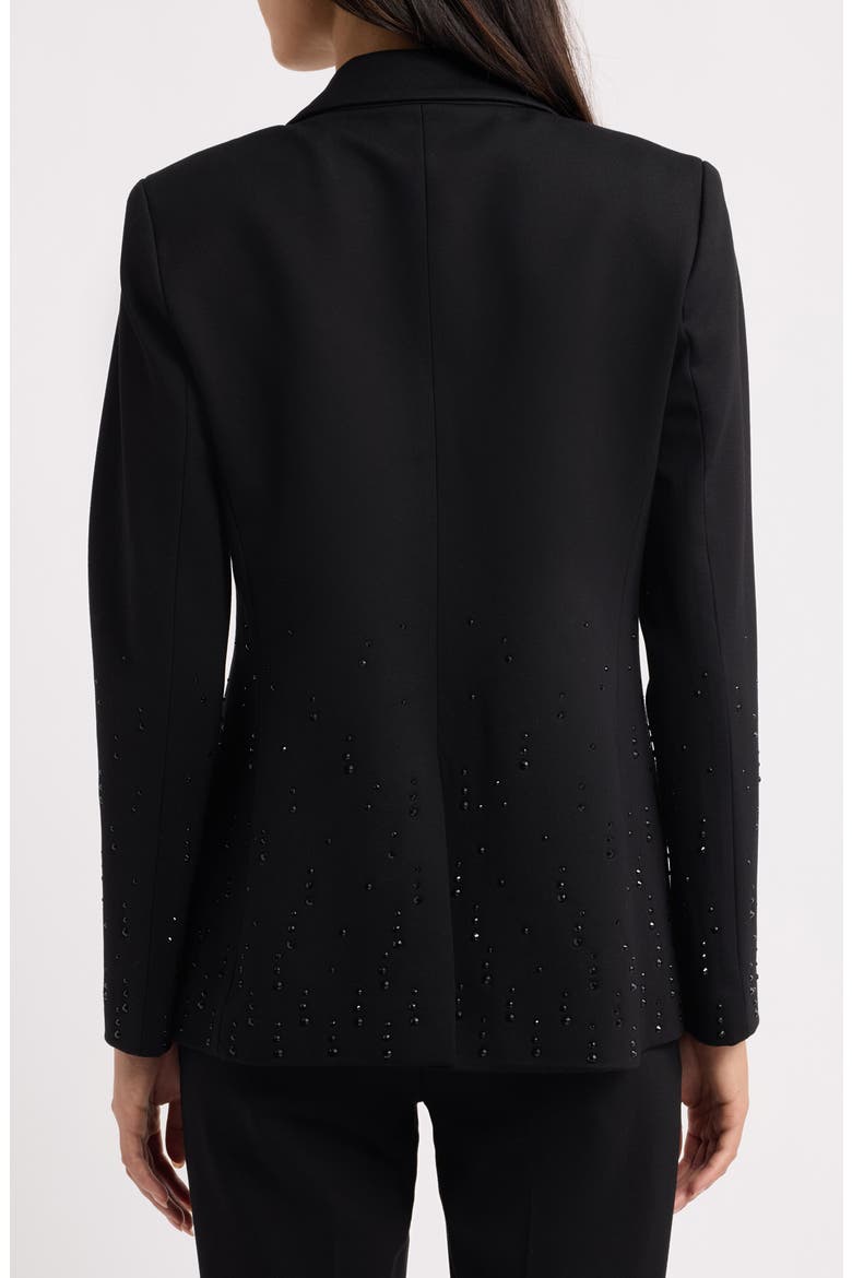 Droplet Embellished One Button Blazer, Alternate, color, ANNE BLACK