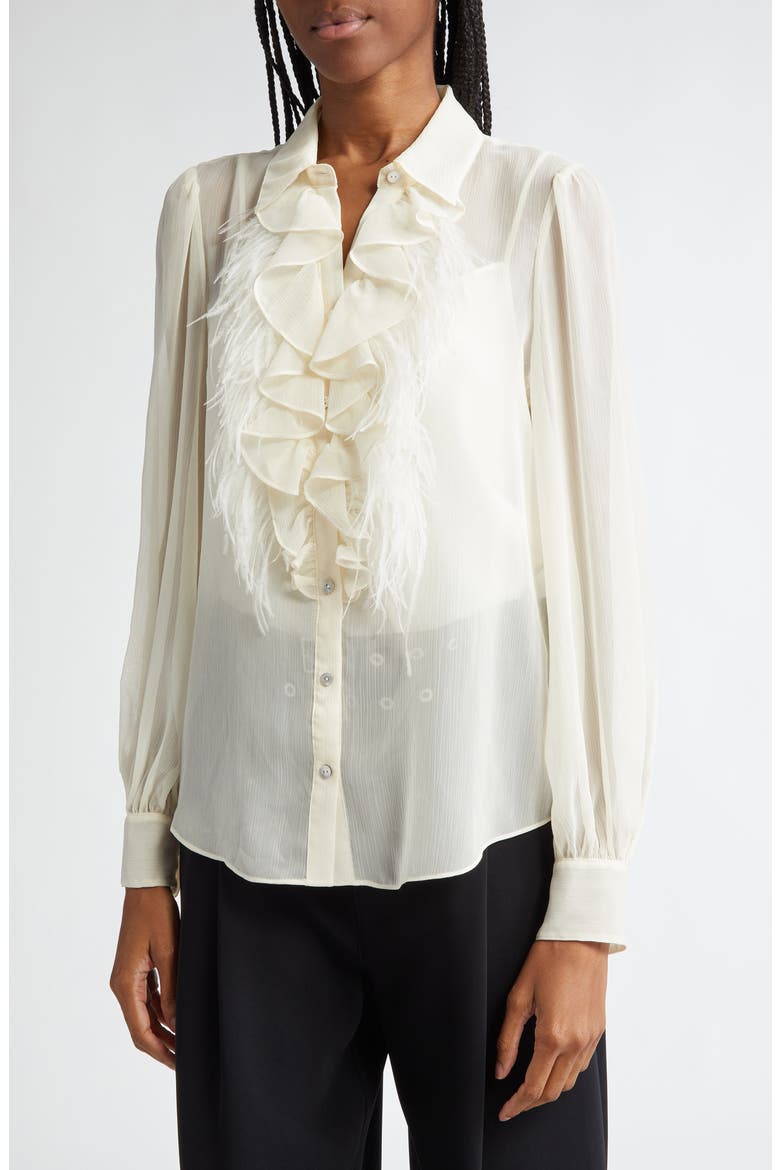 Rhonda Ruffle Shirt, Alternate, color, IVORY