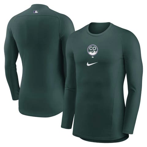 Men's Nike  Green Colorado Rockies City Connect Base Layer Raglan Long Sleeve Performance T-Shirt