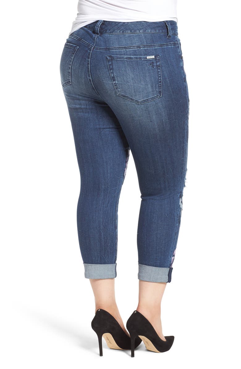 Melissa McCarthy Seven7 Embroidered Skinny Jeans, Alternate, color, 