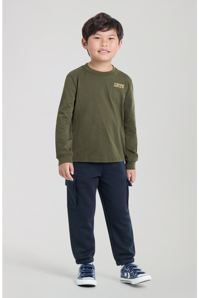 Kids' Graphic Long Sleeve T-Shirt, Alternate, color, OLIVE NIGHT