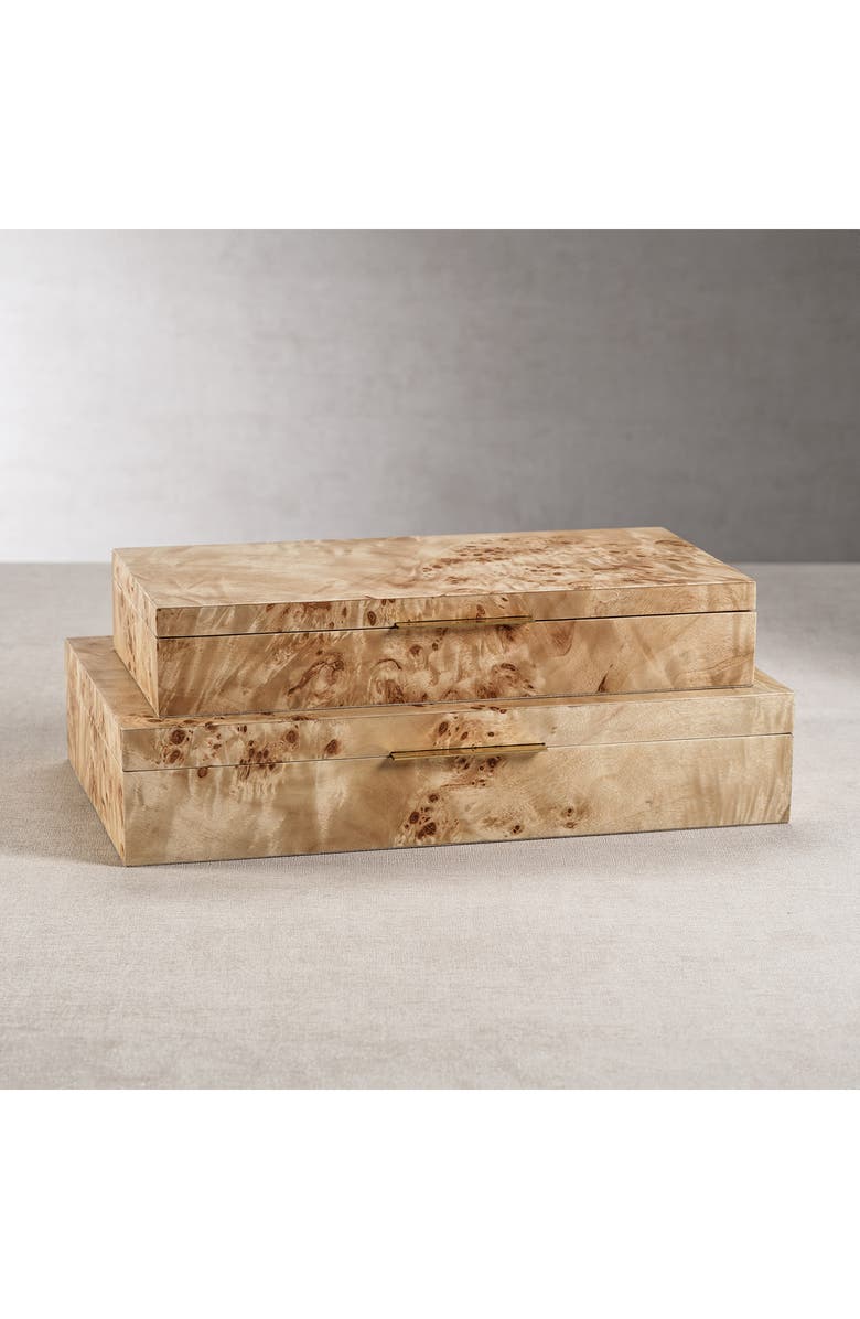 Zodax Bogur Burlwood Veneer Decorative Box, Alternate, color, Tan