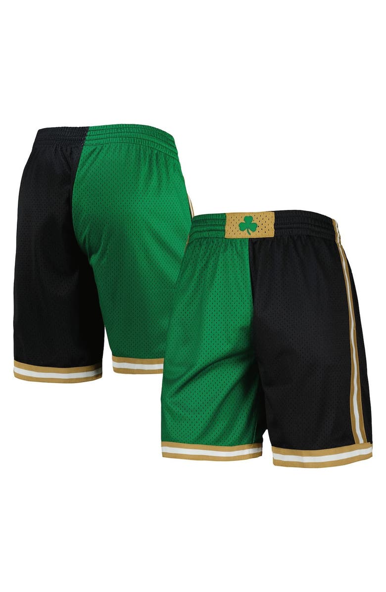 Mitchell & Ness Men's Mitchell & Ness Kelly Green/Black Boston Celtics Hardwood Classics 2007 Split Swingman Shorts, Main, color, Kelly Green