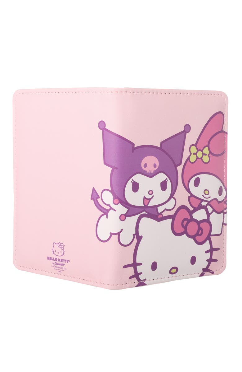 Hello Kitty Passport Holder, Featuring Hello Kitty, Kuromi & My Melody, Alternate, color, Pink, Purple