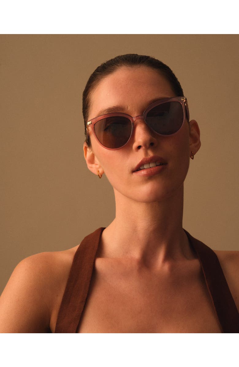 Katie Loxton Ravello Round Sunglasses in Cherry Transparent, Alternate, color, Cherry