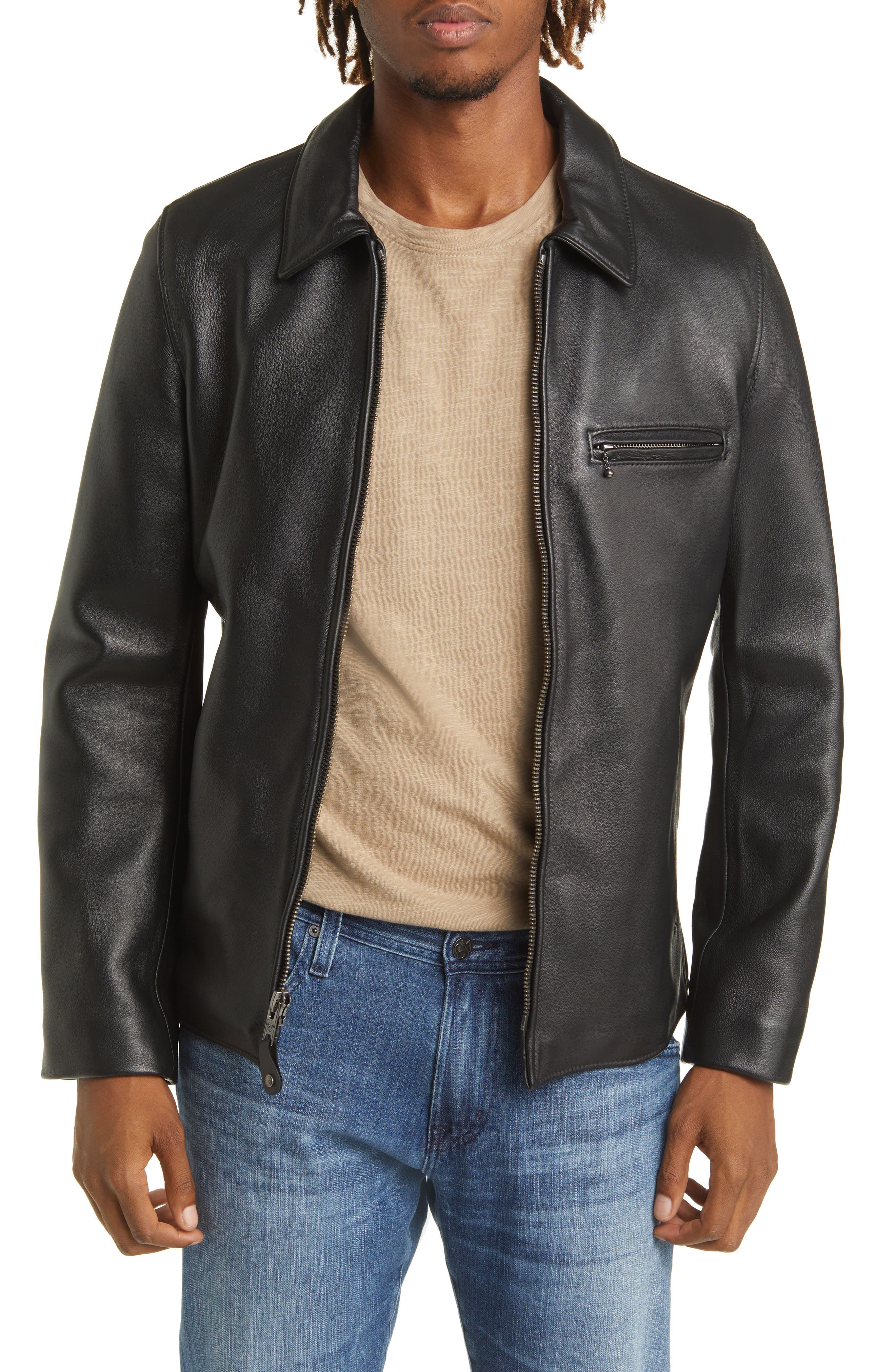 Men's Waxy Leather Delivery Jacket