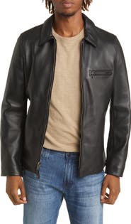 Schott NYC Men's Waxy Leather Delivery Jacket