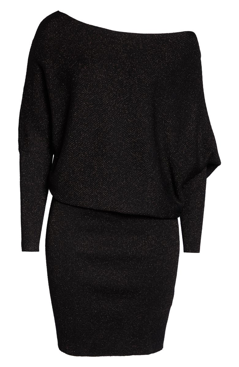 Reiss Lara Long Sleeve Metallic Sweater Dress, Alternate, color, 