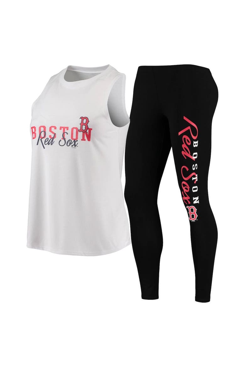 Women's Concepts Sport White/Black Boston Red Sox Sonata Tank Top & Leggings Pajama Set, Alternate, color, White
