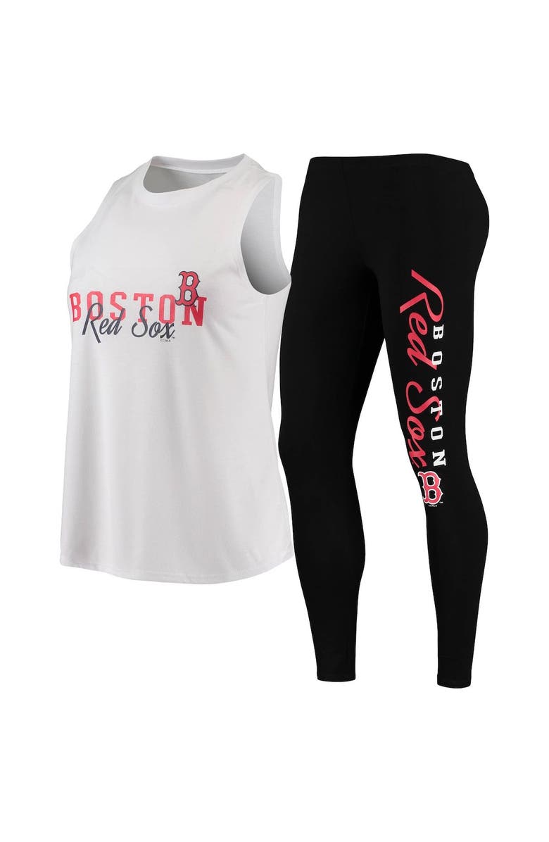 CONCEPTS SPORT Women's Concepts Sport White/Black Boston Red Sox Sonata Tank Top & Leggings Pajama Set, Alternate, color, White