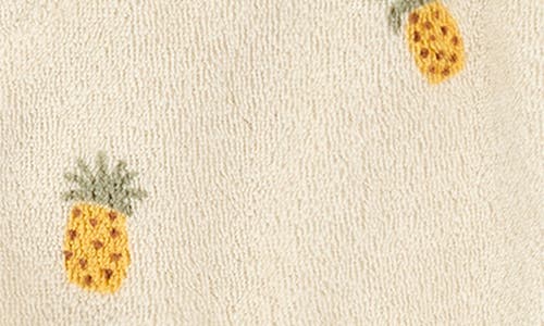 Miles The Label Kids' Pineapple Print Terry Cloth Shorts In Beige