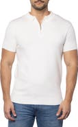 Spring + Mercer Ottoman Accent Short Sleeve Half-Zip Sweater
