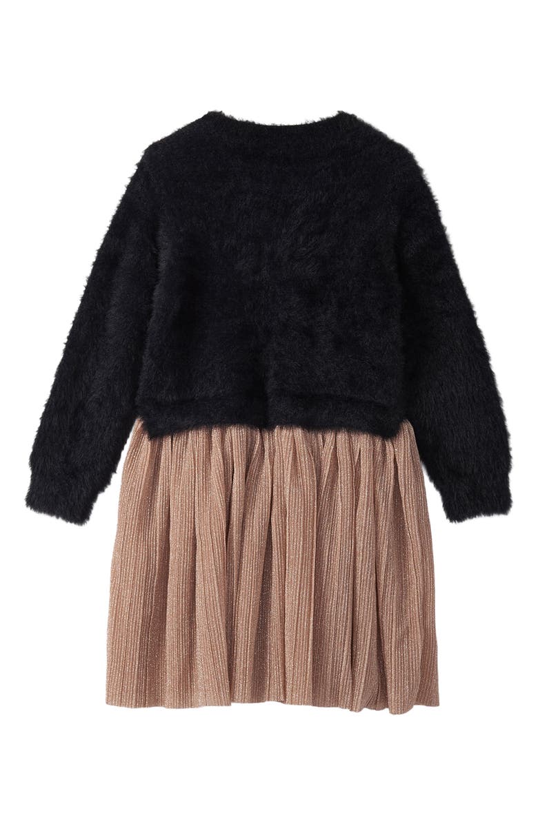 Hatley Kids' Gold Star Mixed Medi Dress, Alternate, color, Gold