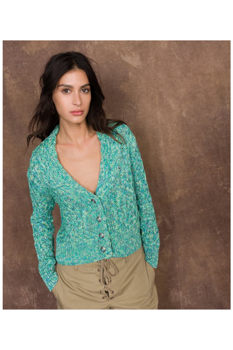 Lola Knit Cardigan, Alternate, color, TURQUOISE
