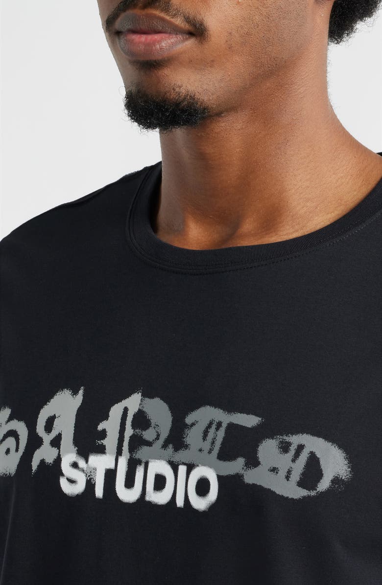 SANTO STUDIO Tempo Tonal Ultra Cotton Blend T-Shirt, Alternate, color, Black