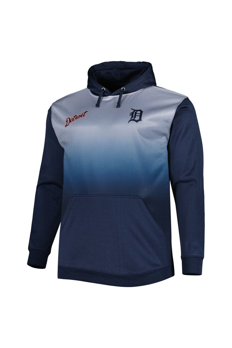 Men's Navy Detroit Tigers Fade Sublimated Fleece Pullover Hoodie, Alternate, color, Navy