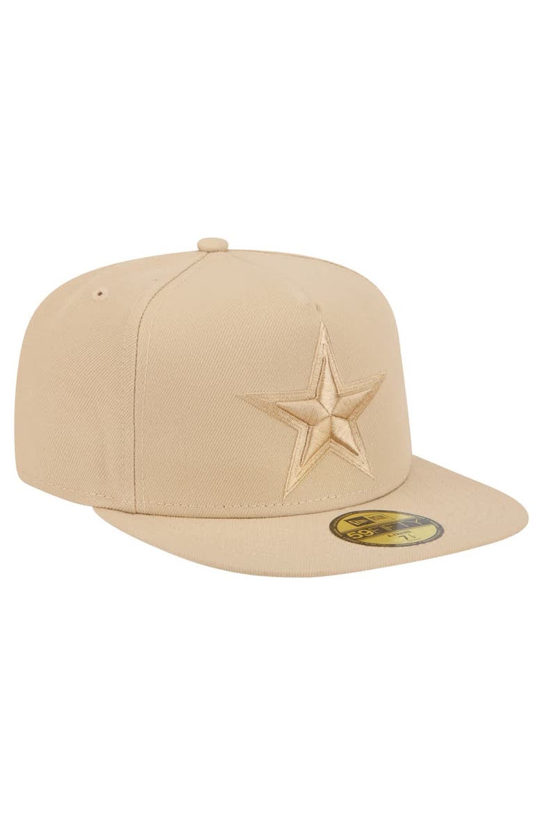 Men's New Era Light Beige Dallas Cowboys Color Pack A-Frame 59FIFTY Fitted Hat, Alternate, color, Light Beige