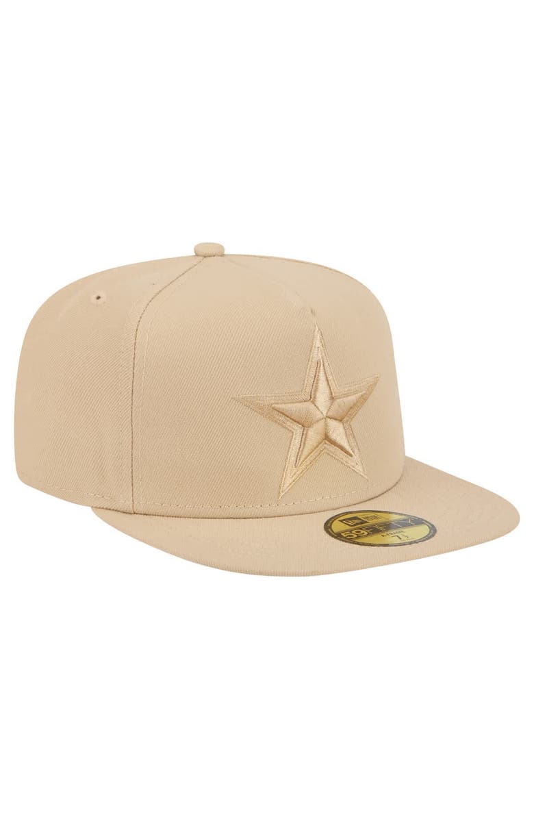 New Era Men's New Era Light Beige Dallas Cowboys Color Pack A-Frame 59FIFTY Fitted Hat, Alternate, color, Light Beige