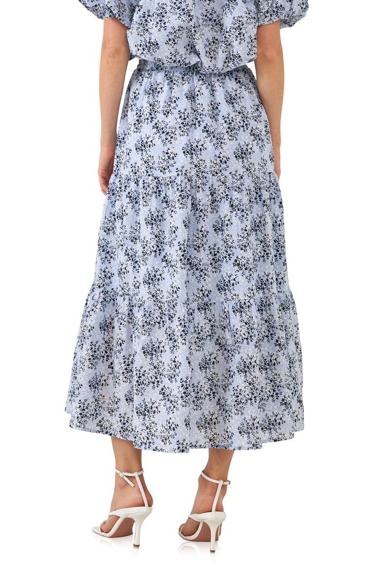 Floral Cotton Maxi Skirt, Alternate, color, BLUE MULTI