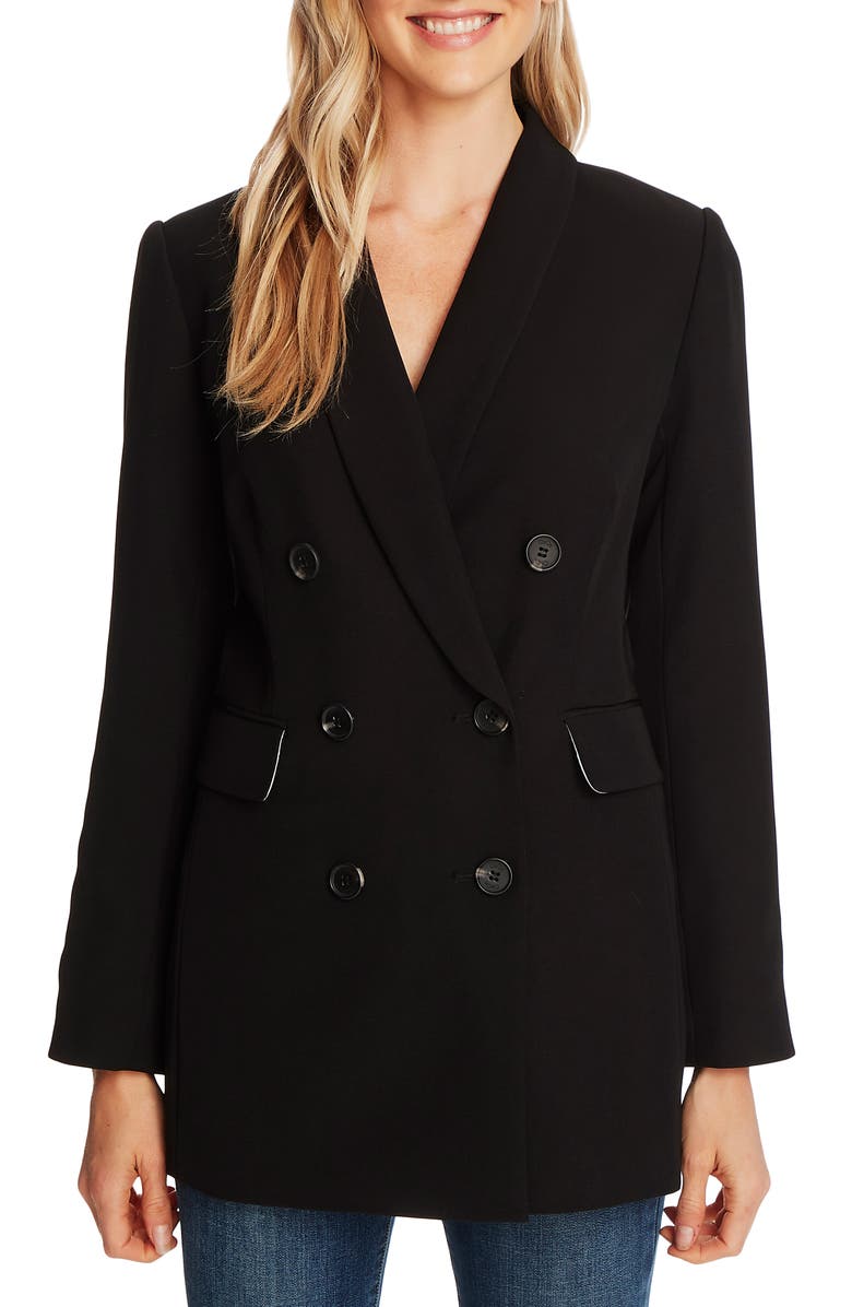 CeCe Double Breasted Twill Blazer, Main, color, 