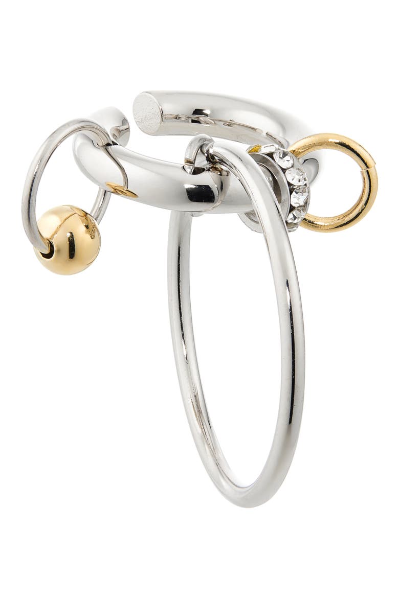 Clark Drop Hoop Ear Cuff, Alternate, color, GOLD N PALLADIUM