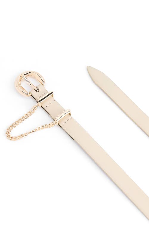 Ettika Chain Buckle Leather Belt In Neutral