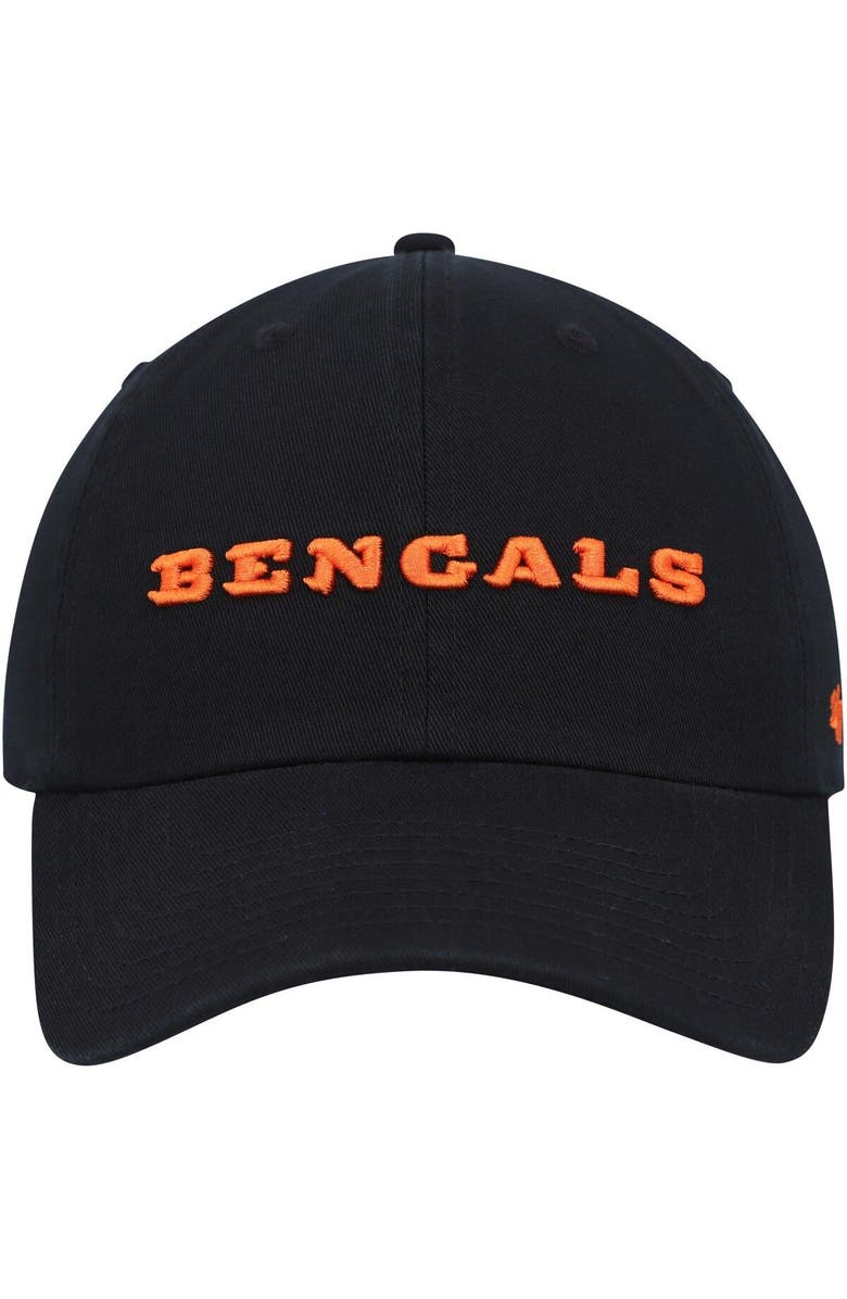 '47 Men's '47 Black Cincinnati Bengals Clean Up Script Adjustable Hat, Alternate, color, Black