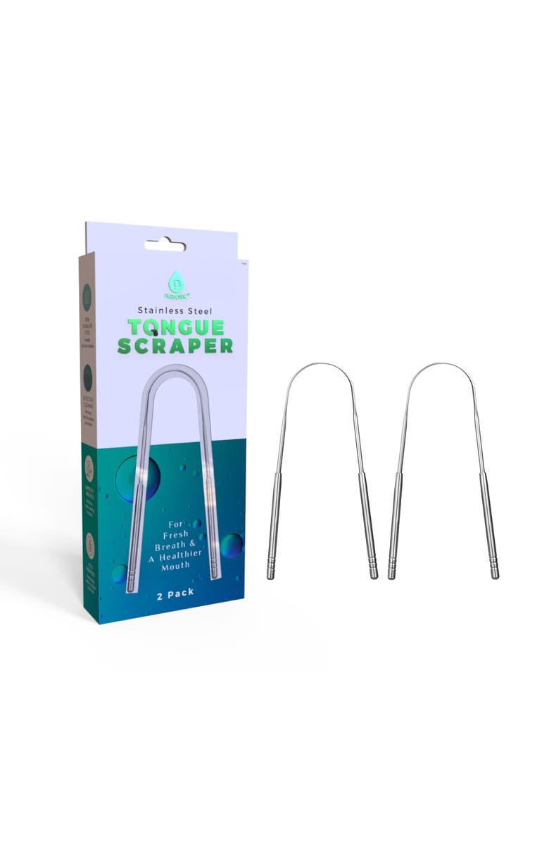 PURSONIC Stainless Steel Tongue Scraper, Main, color, Silver