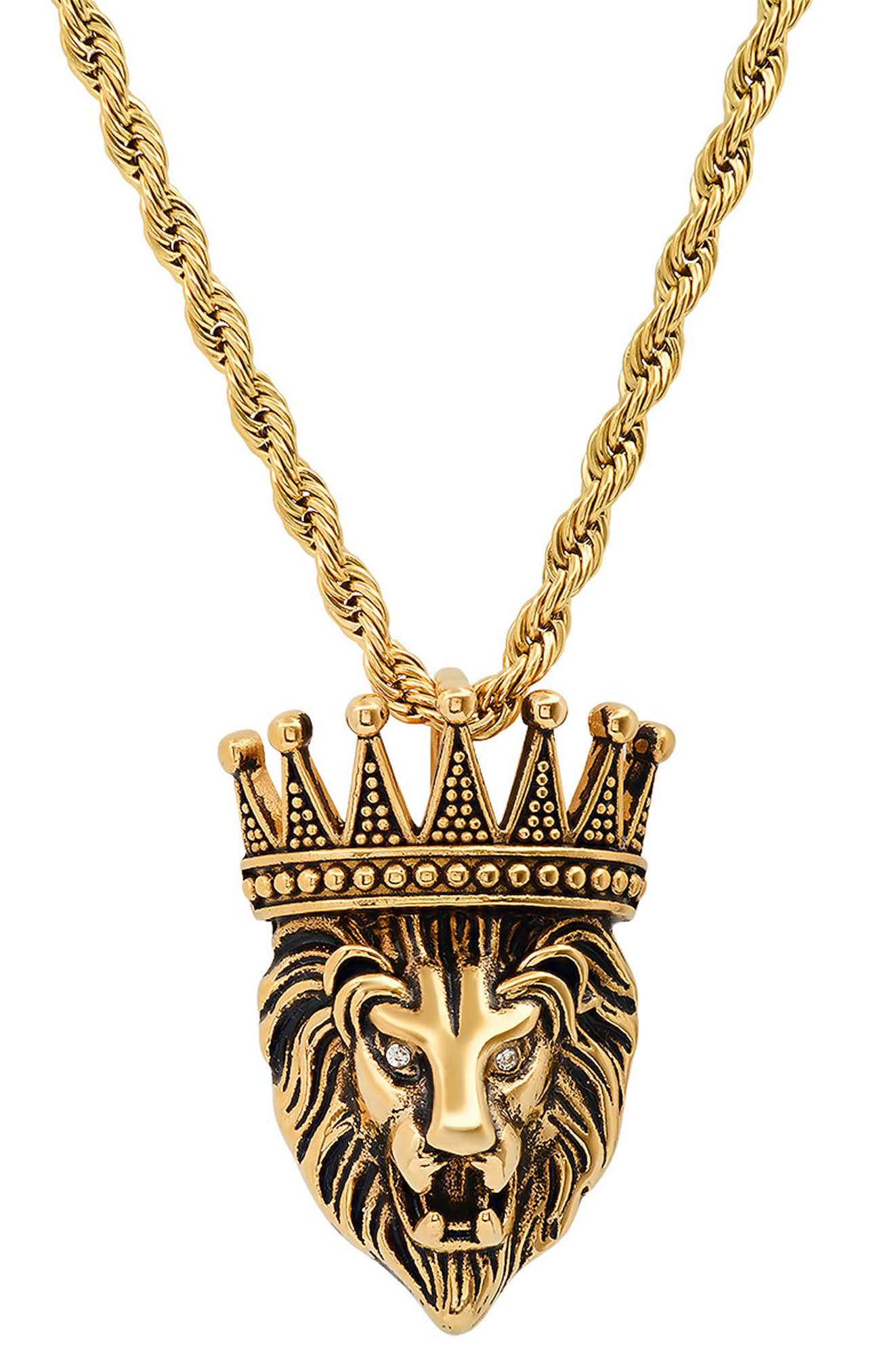 Men's Lion Pendant Necklace