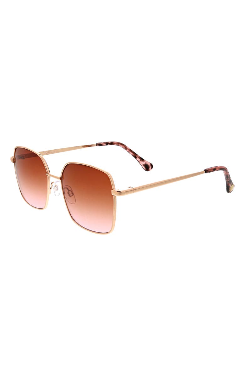 BCBG 54mm Square Sunglasses, Alternate, color, Shiny Rose Gold