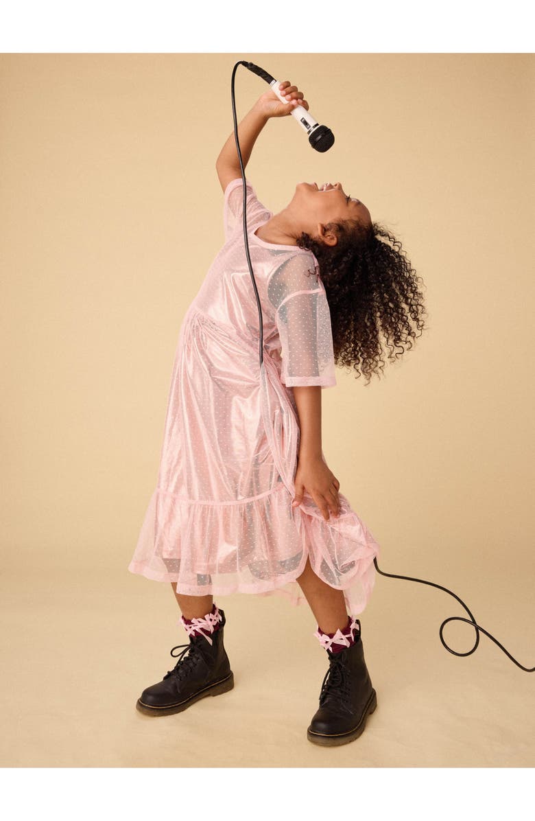 Tea Collection Layered Tulle & Foil Dress, Alternate, color, Cherry Blossom